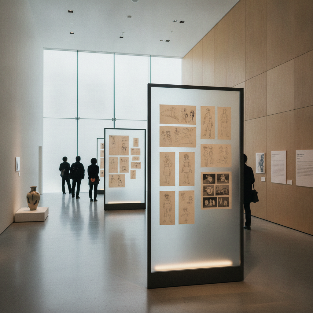 Exhibits on animation history and technique at the Suginami Animation Museum, Tokyo