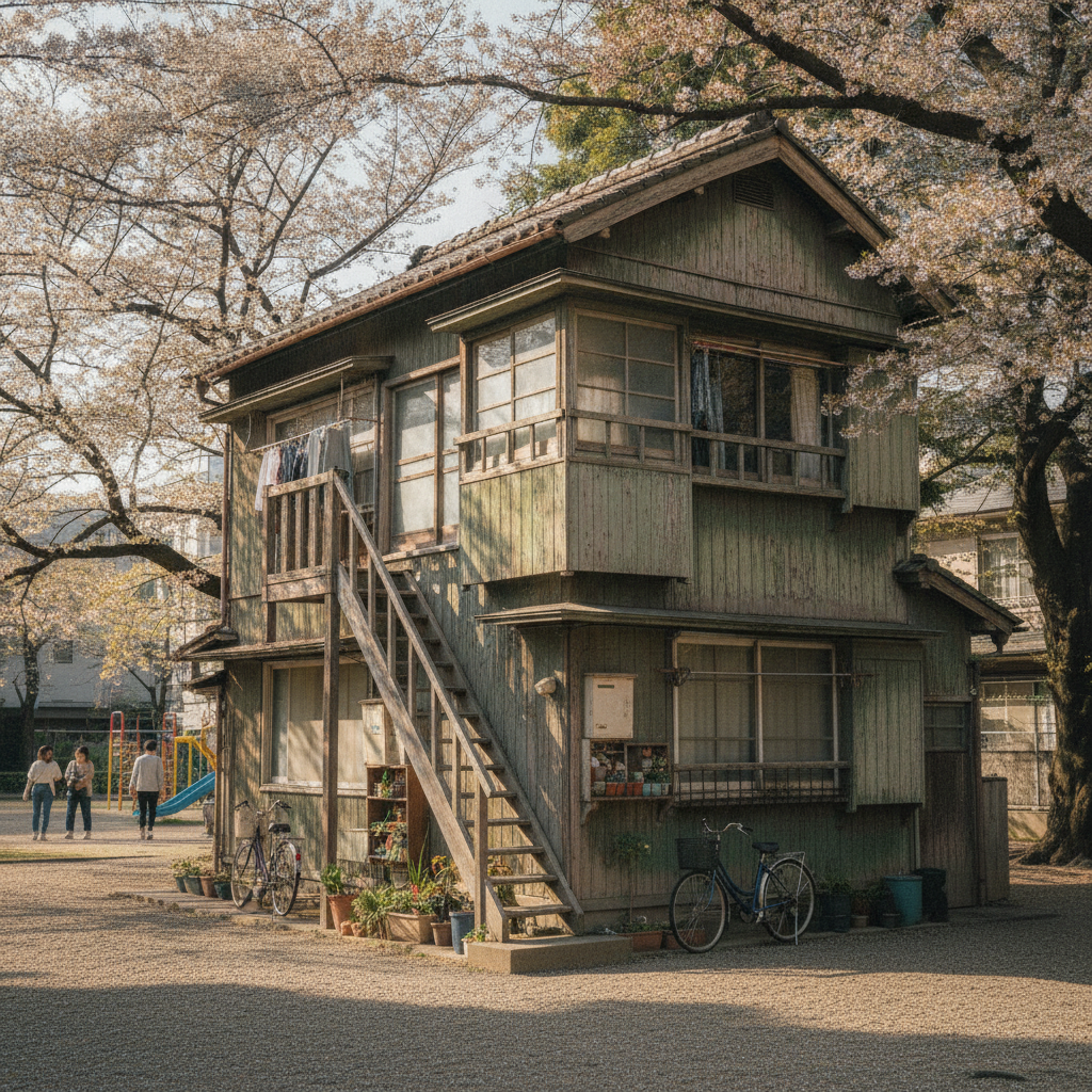 Reconstructed Tokiwa-so apartment building at the Tokiwa-so Manga Museum, Toshima, Tokyo